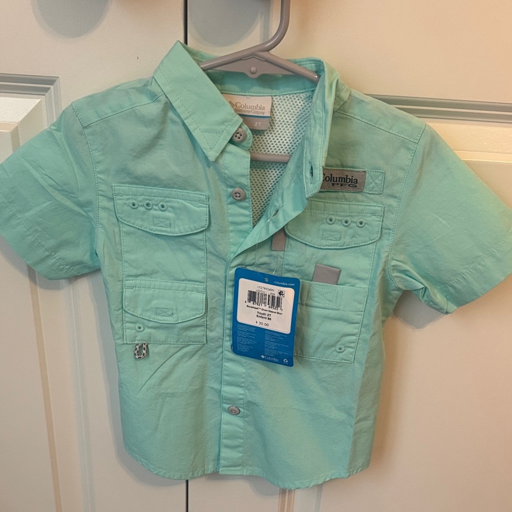Columbia Kids' Light Green Button Down Shirt